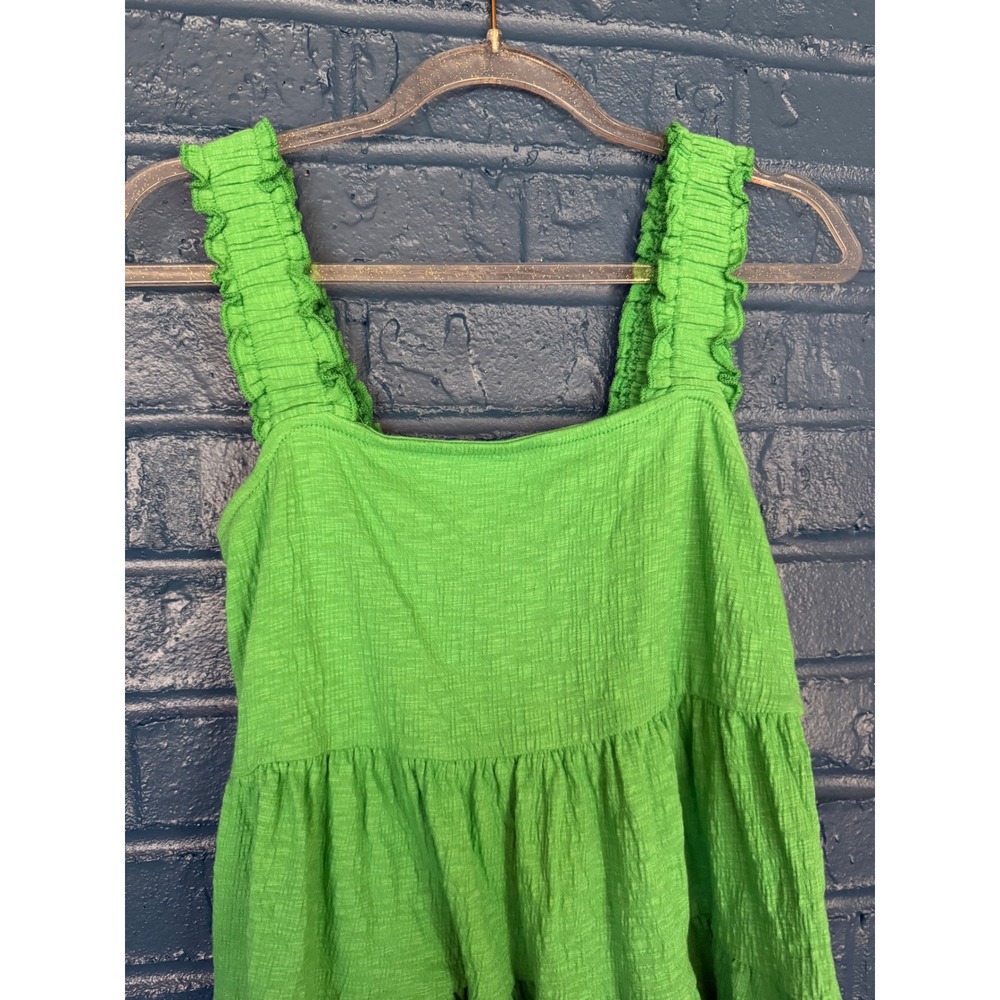 Altar'd State Women Green Ruffle Strap Tiered Babydoll Tank Top Size M - Picture 3 of 4